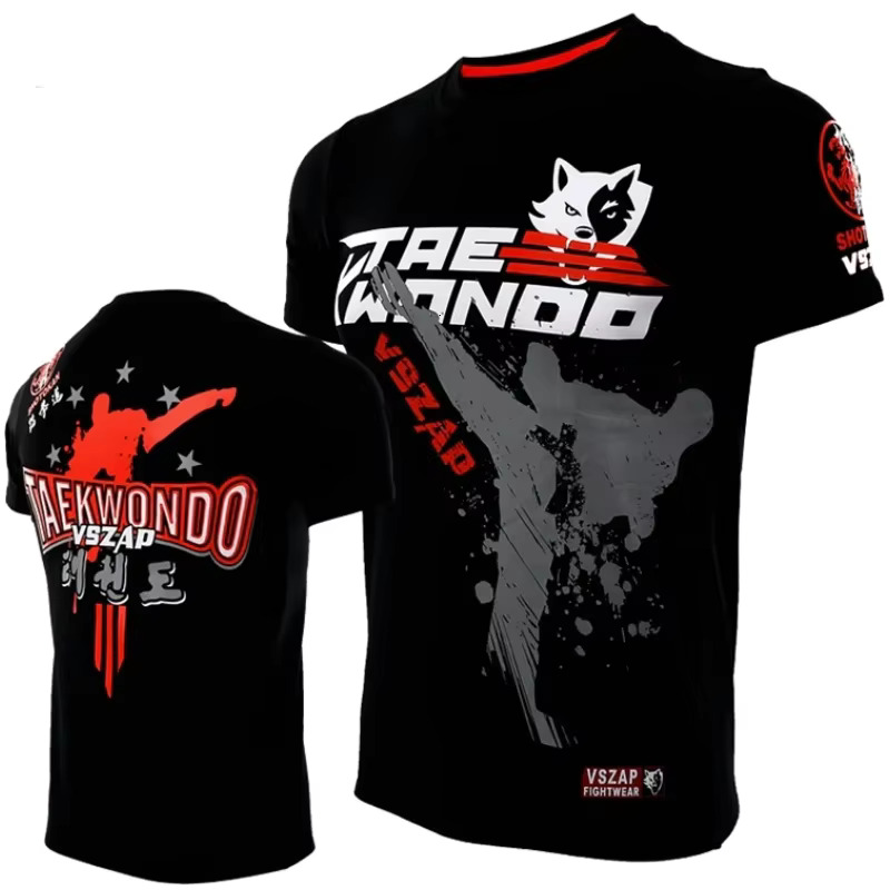 Fashion Muay Thai Tee Running Fitness Sport T-shirt For Men Outdoor Boxing Wrestling Tracksuits Summer Mens Clothing Sweatshirt