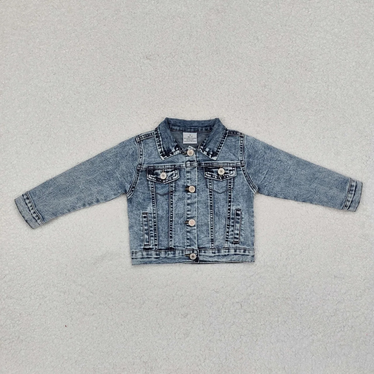 Wholesale Baby Boy Girl Long Sleeves Jeans Coat Toddler Fall Winter Buttons Infant Contrast Denim Jacket Children Kids Clothes 250121