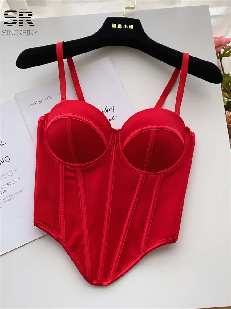 SINGREINY Fashion Sexy Camisole Women est Slim High Quality Bra Ladies French Sleeveless Solid Senior Summer Tank Top 250206