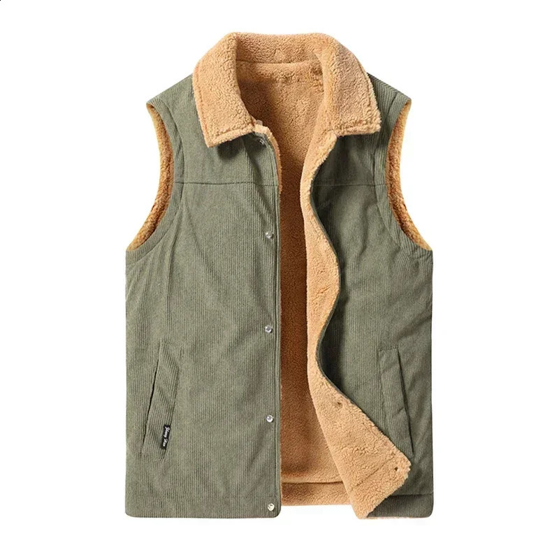 High Quality Lambswool Vests Men Warm Padded Casual Versatile Trend Jacket Shoulders Sleeveless Jacket Large Size 6XL 250206