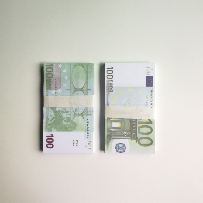5 packs Party Supplies Fake Money Banknote 5 10 20 50 100 Euros Realistic Toy Bar Props Copy Currency Movie Money Faux-billets 100 PCS/Pack School Chi