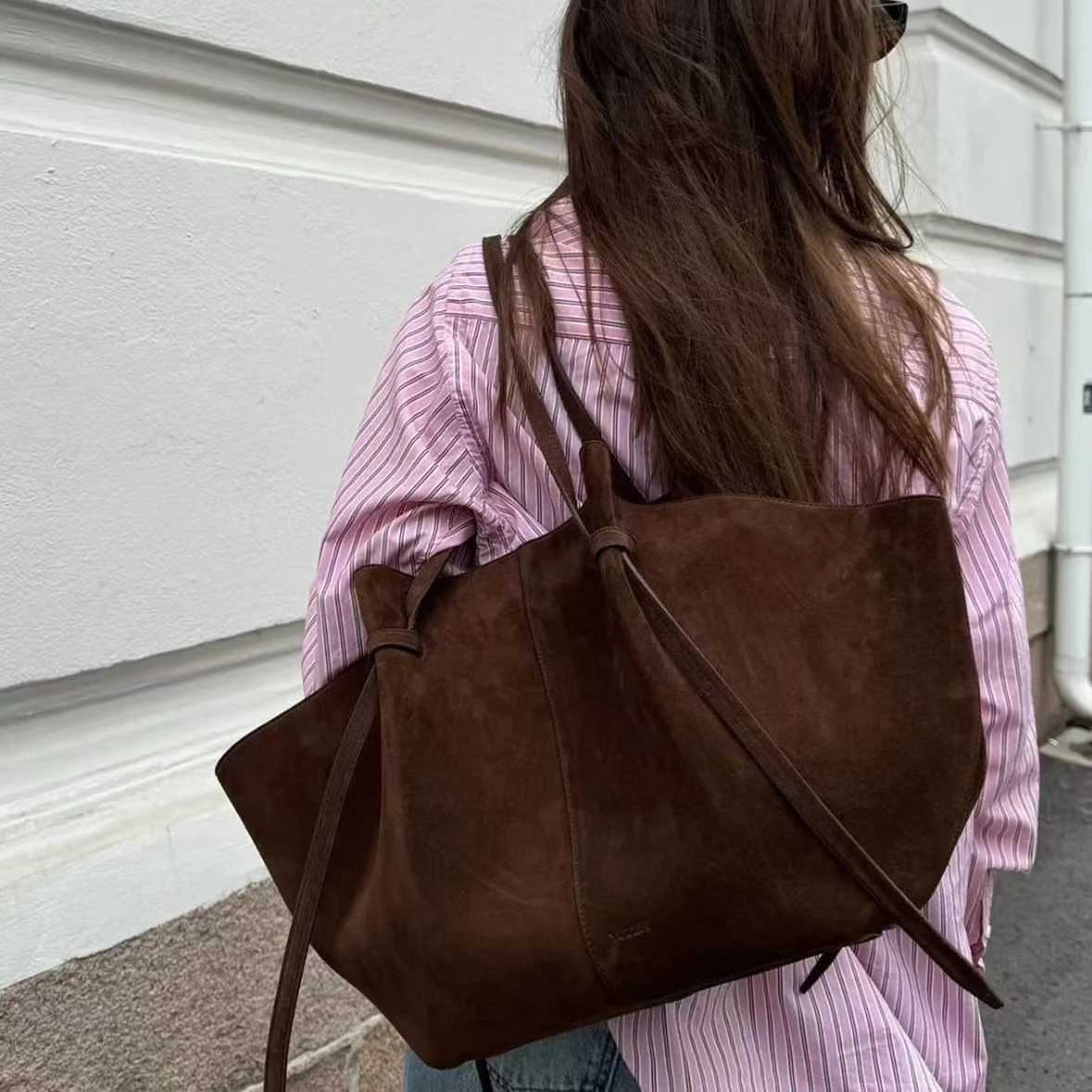 Faux Suede Tote Bags For Wen Luxury Designer Handbags Purses 2025 New In Vintage Large Capaci Shoder Cust Name Initials Z250318