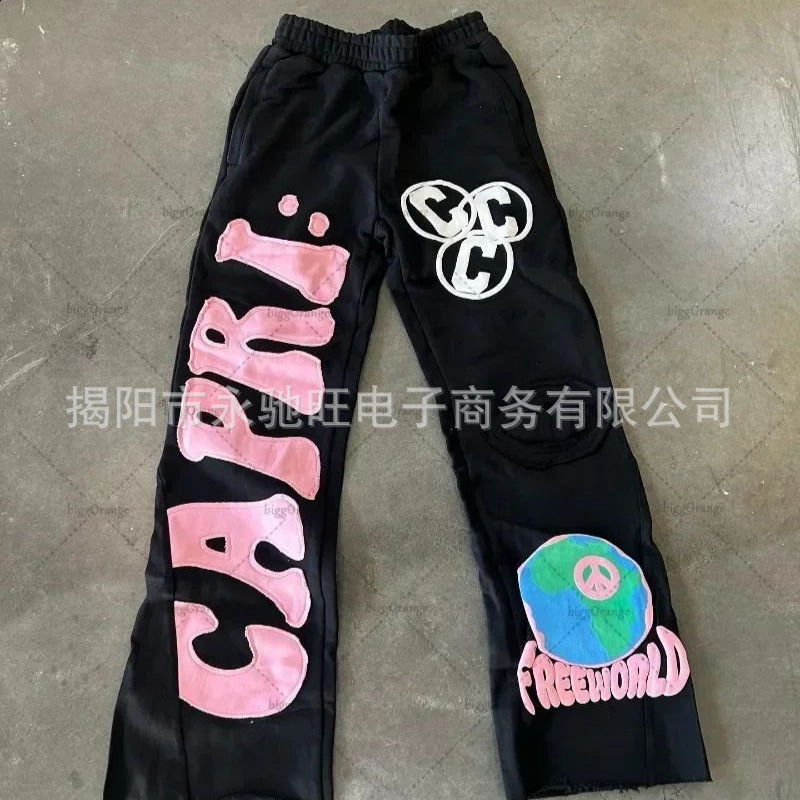 Y2K Black Pants Joggers Sweatpants Men Women Harajuku Gothic Double Waist Sweatpants Streetwear Graphics Embroidered Trousers 241214