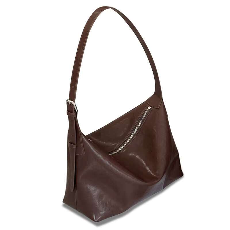 Women's Cowhide Genuine Leather Shoulder Bag Female Designer Retro Handbags Ladies Commuting Large Capacity Hobos Bags