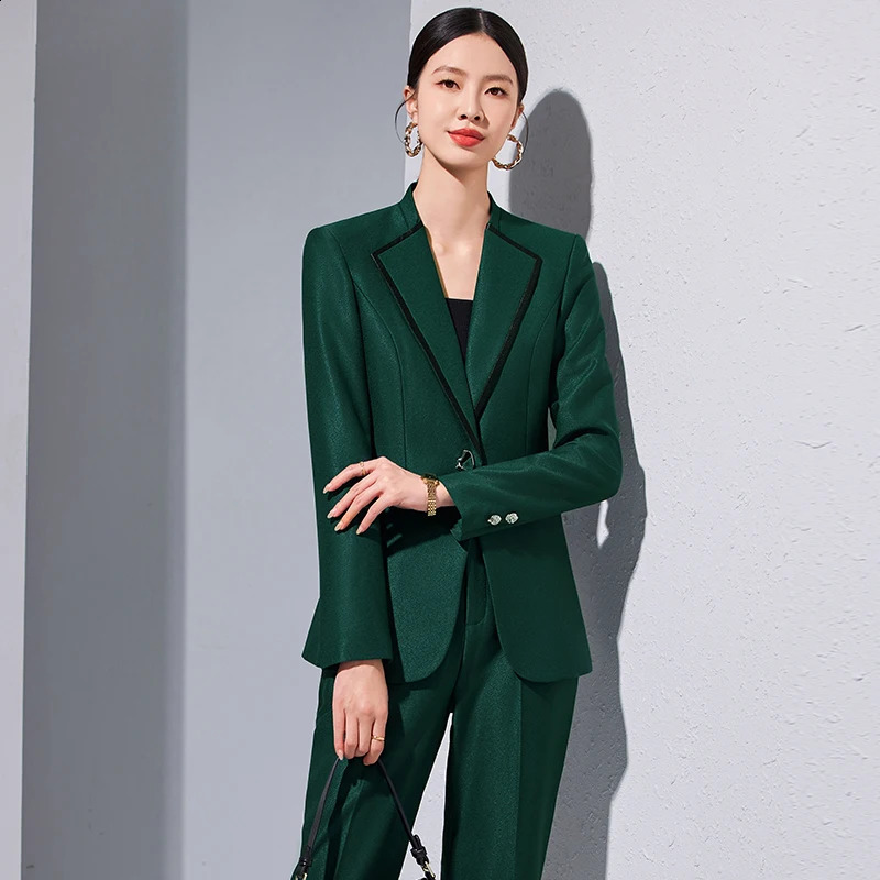 NAVIU Suits For Women Fashion Office Ladies Turn Down Collar Long Sleeve Slim Blazer And Pants Chic Single Button Work Wear 250206
