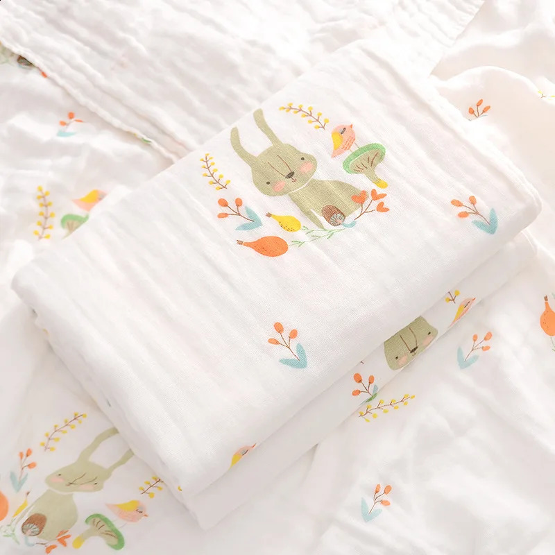 110x110CM Baby Bath Towels Blanket Throw for born 6 Layers Cotton Gauze Infant Swaddle Kids Bathing Towel 250117