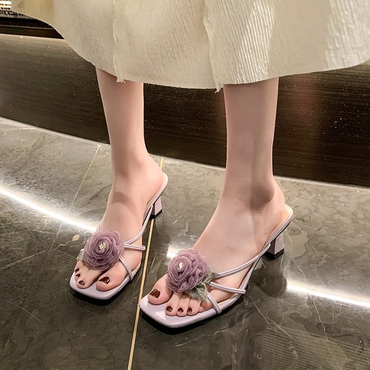 women slippers womens flower purple pink Scuffs sandals slides indoor outdoor casual shoes trainers sneakers 35-43