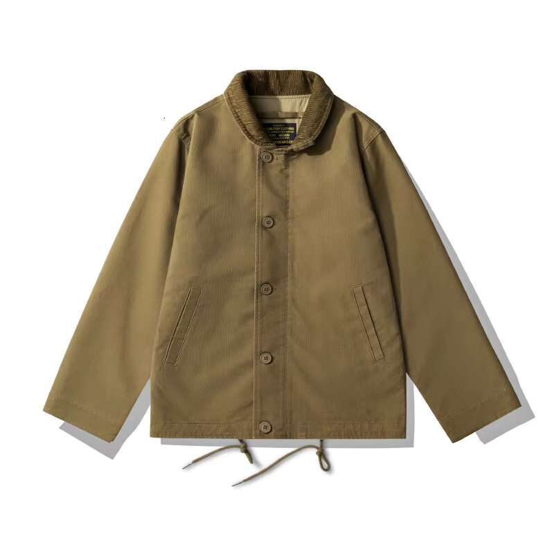 Navy N 1 Deck Jacket, Thin Stand Up Collar Coat, Outdoor Trekking Training, Fiess Sports, Camping Blazer, Workwear