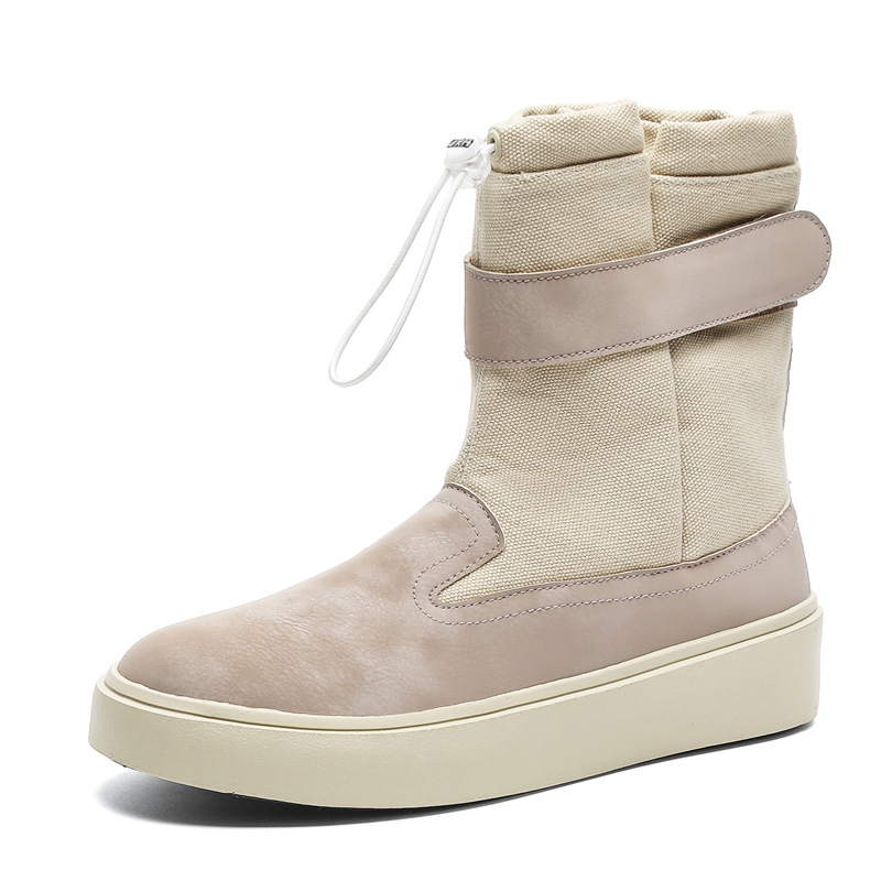 Men Casual Shoes Fashion Thick hot Sole High-top Simple Style NEW hot Triple Black Beige Free shipping
