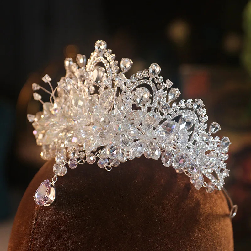 KMVEXO Baroque Crystal Bridal Tiaras Cubic Zircon Crown Rhinestone Pageant Diadem Headpieces Wedding Hair Accessories 250107