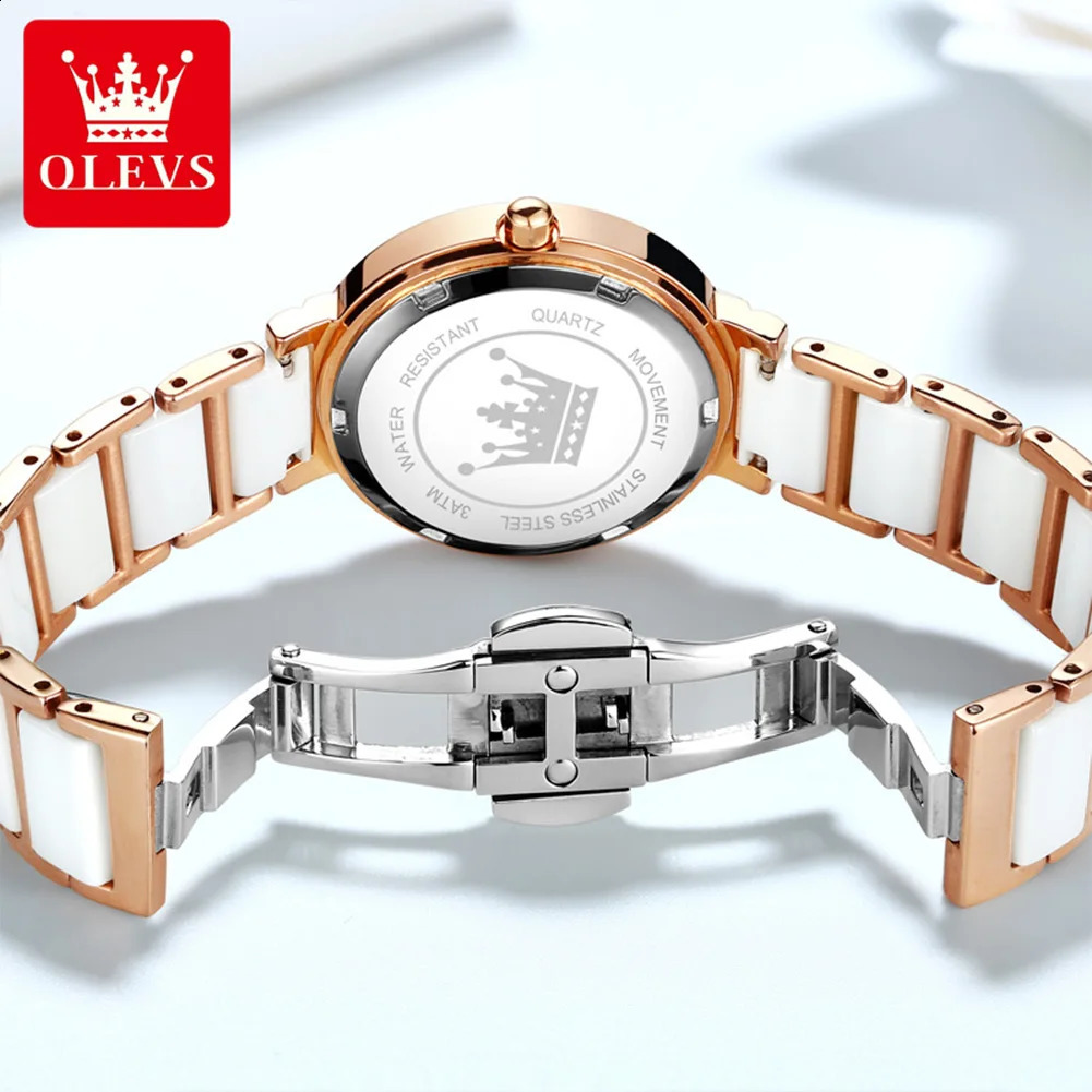 OLEVS Women Watches Ceramic Tape Japanese Movement Quartz Watch for Lady Gift Bracelet Fashion Versatile Exquisite 250121