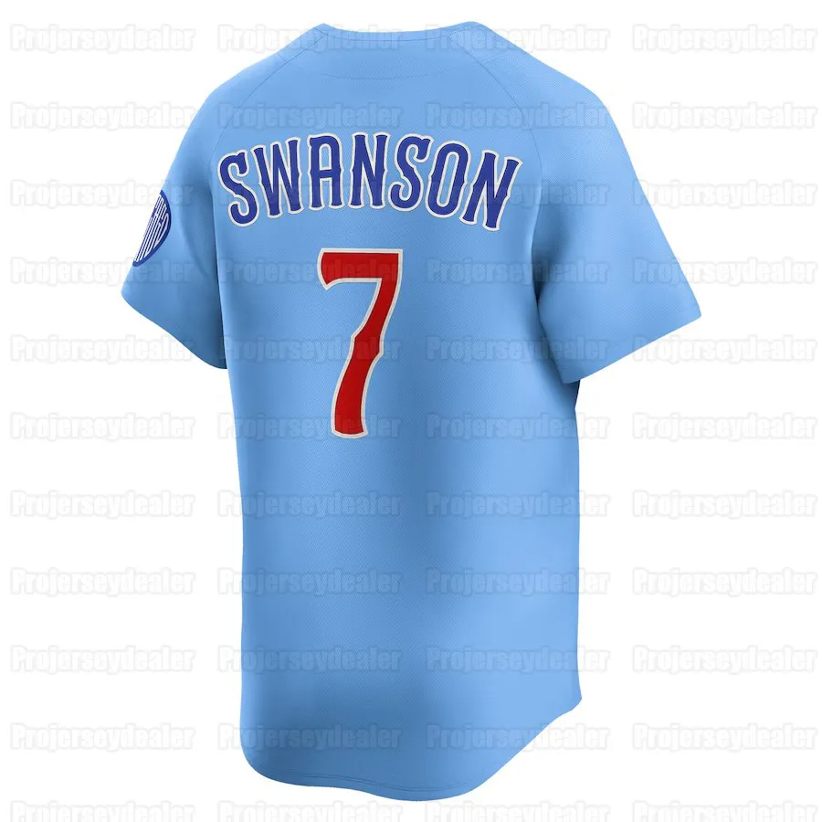 7 Dansby Swanson 2025 powder blues Jersey Kyle Tucker Shota Imanaga Trey Mancini Patrick Wisdom Ian Happ Frank Schwindel Rafael Seiya Suzuki Nico Hoer