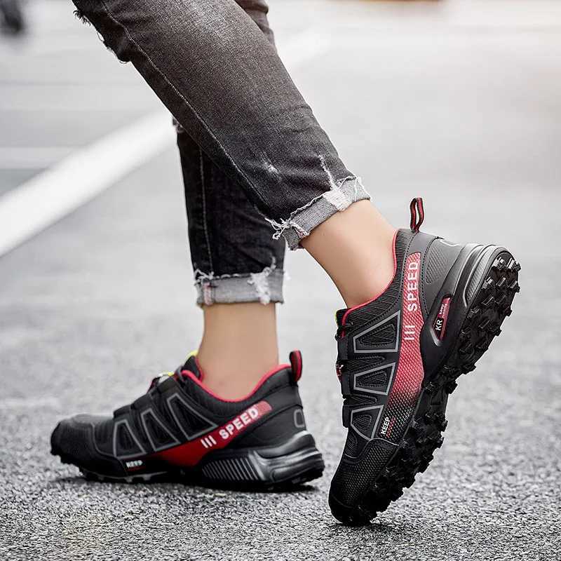 2024 New Men Hiking Shoes Outdoor Trail Running Shoes Mesh Breathable Hiking Training Shoes Large Size 39-47 Casual Sports ShoesC250222