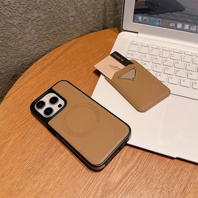 Étui de téléphone Triangle Case iPhone avec support de carte pour iPhone 15 Pro MAX CASE 14 13 12 11 15 PLUS COIS DE TÉLÉPHONIELLE COURT