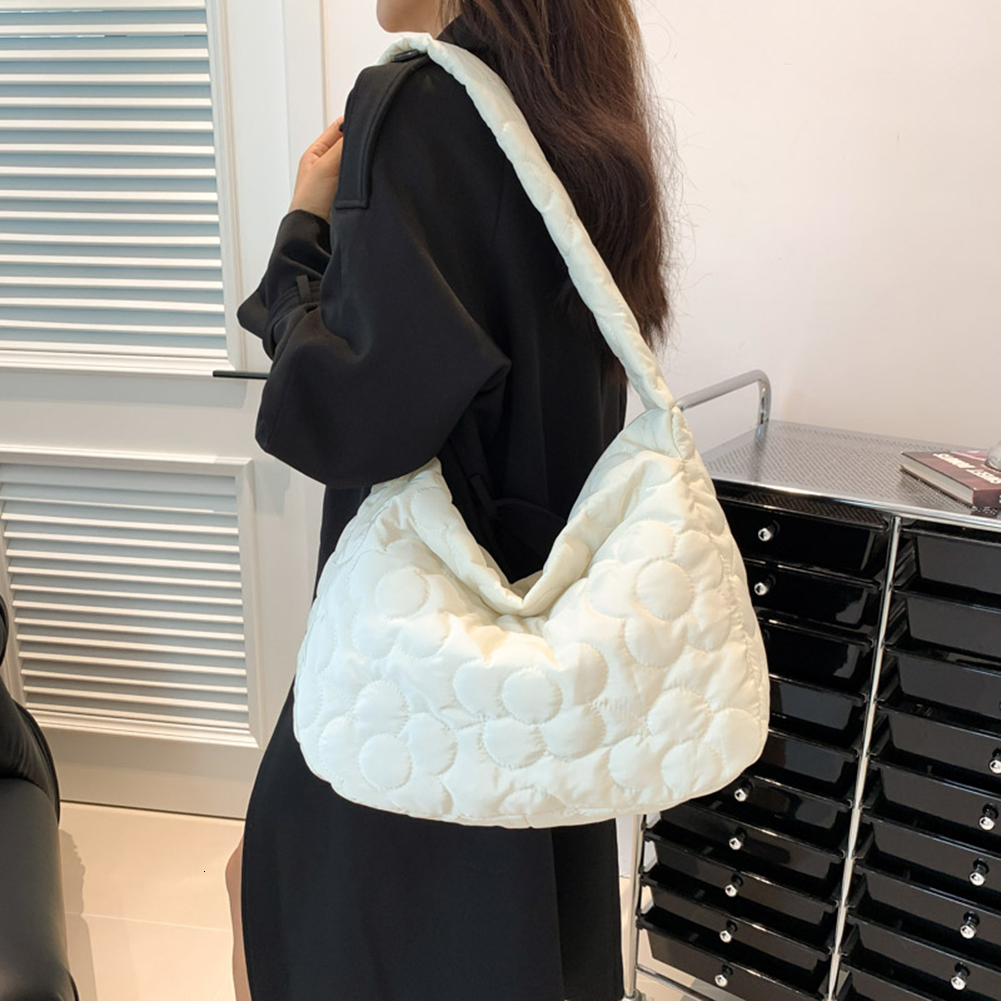Women's Puffer Tote Fashion Down Padded Shoulder Casual Ral Print Nylon Handbag Purse Quilted Cross Body Bag Nylon Cartoon