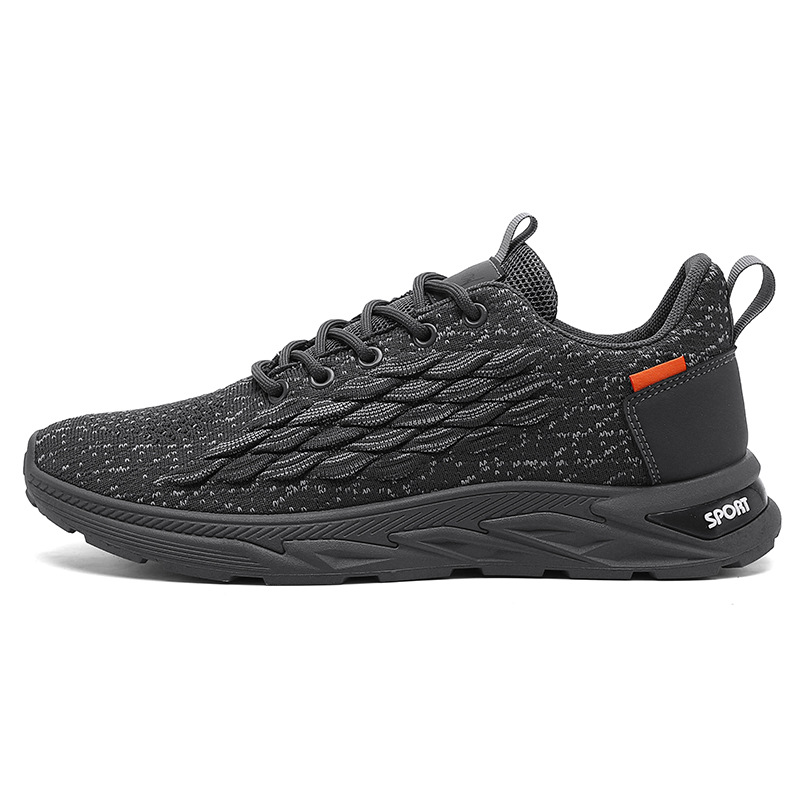 Men Sports Shoes Fly Knit Fashion Breathable Versatile Running Hiking Triple Black Beige Grey Free shipping