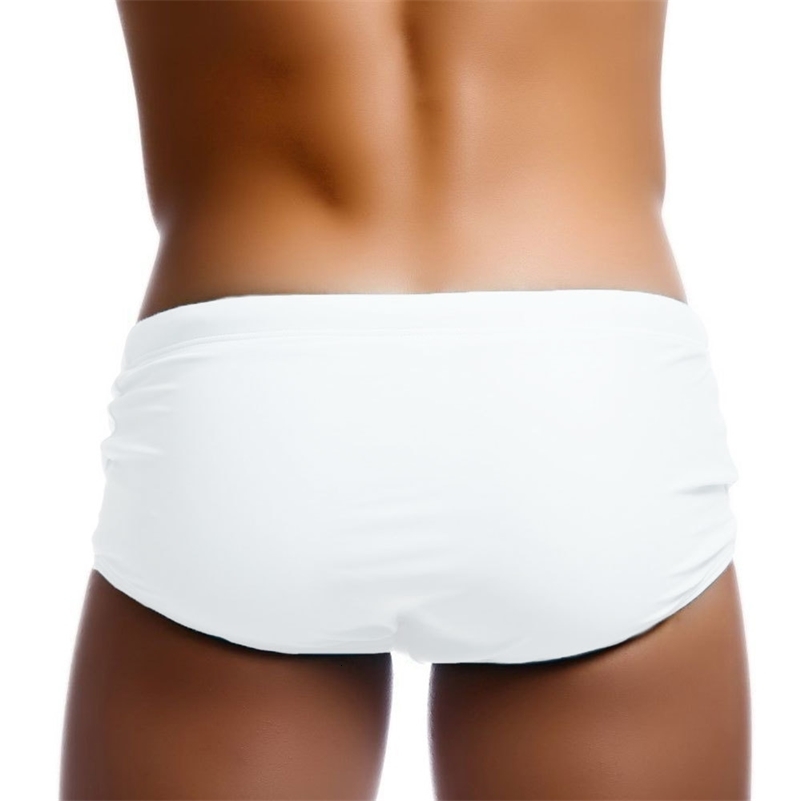 Mens Bathing Suit Solid Summer Padded Pushup Swim Briefs White Color Swimsuit Male Sport Beach Surfing Swimwear y250122
