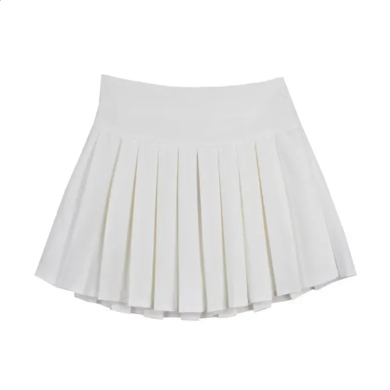 Spring Girls High Waisted A-Line White Pleated Skirt Childrens Clothing Fashionable Girl Half Body Skirt Baby Kids Short Skirt 250206