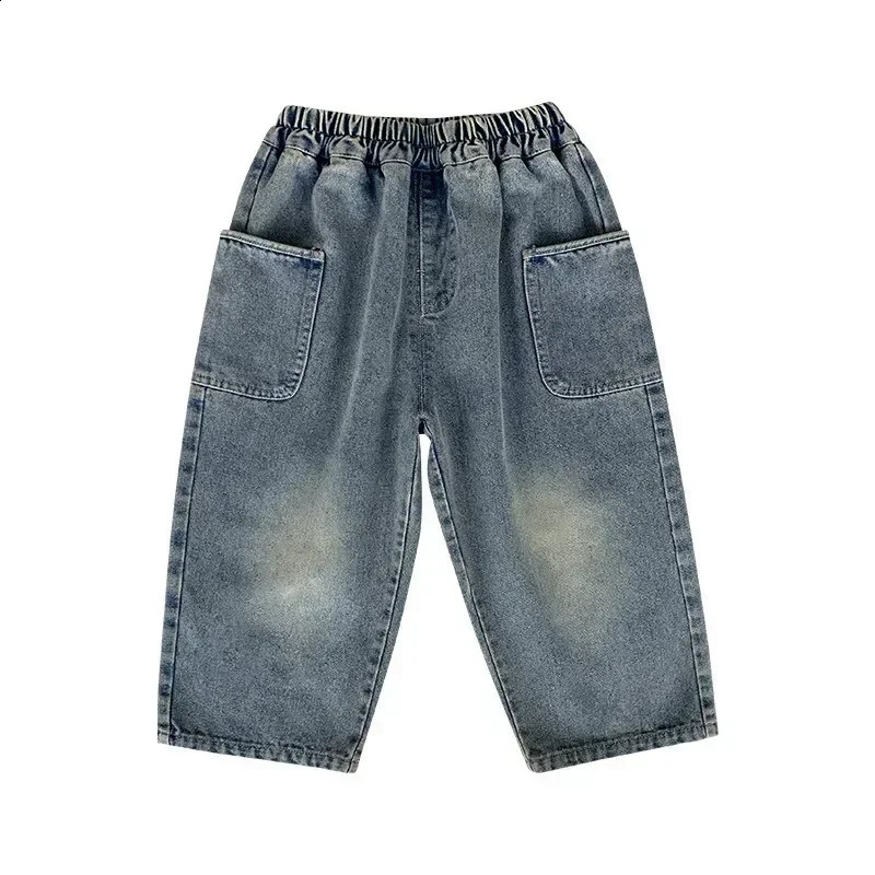 Casual and Comfortable Pants Little Kids with Stylish Side Pockets Ground White Boy Jeans MINISO Spring 250206