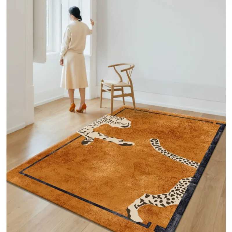 Light Luxury Plush Lounge Rug Home Bedroom Decor Leopard Print Carpet Thicken Study Non-slip Mat Nordic Carpets for Living Room Z250206