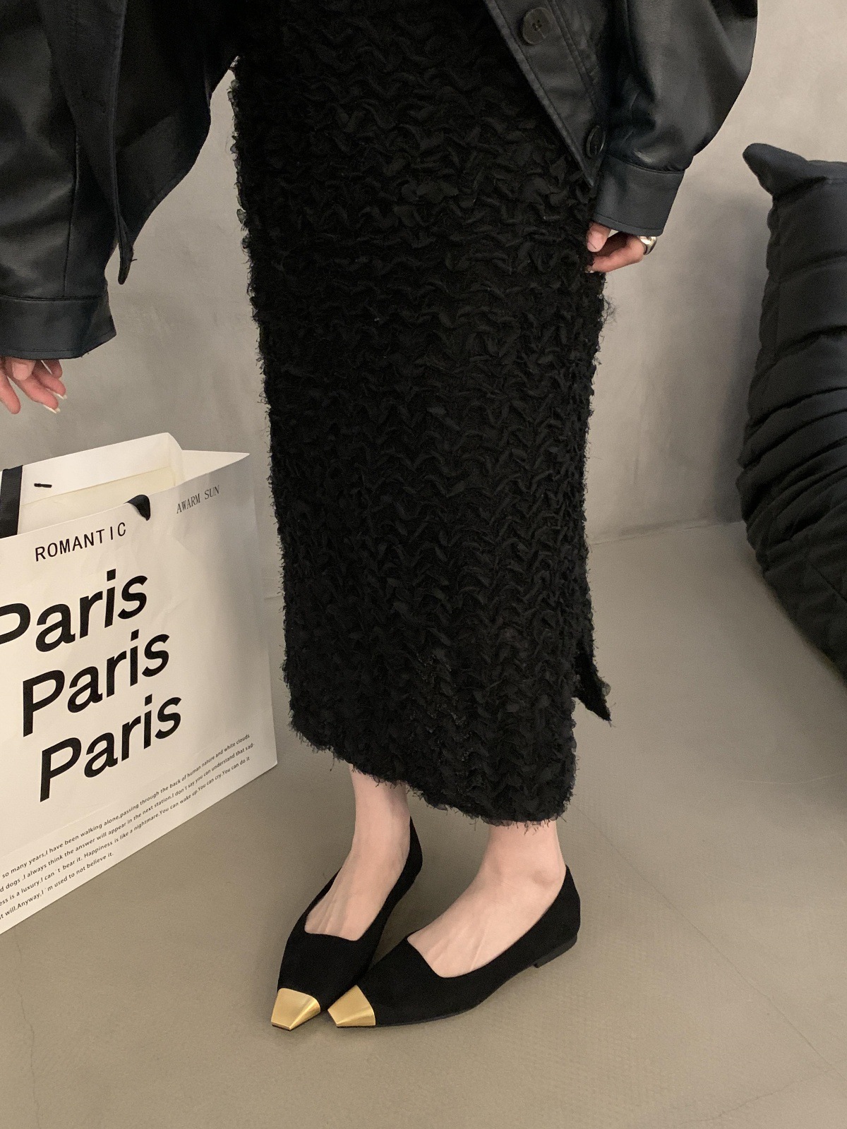 Temperament socialite single female 2025 new spring and summer pointy flat ballet shoes