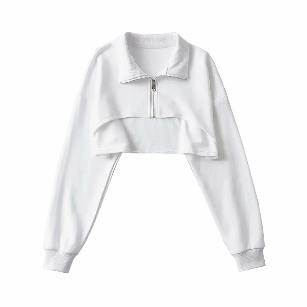 Korean fashion sweatshirts sexy long sleeve top cropped zip up hoodie women vintage sweatshirt cute crop hoodie women streetwear 250206
