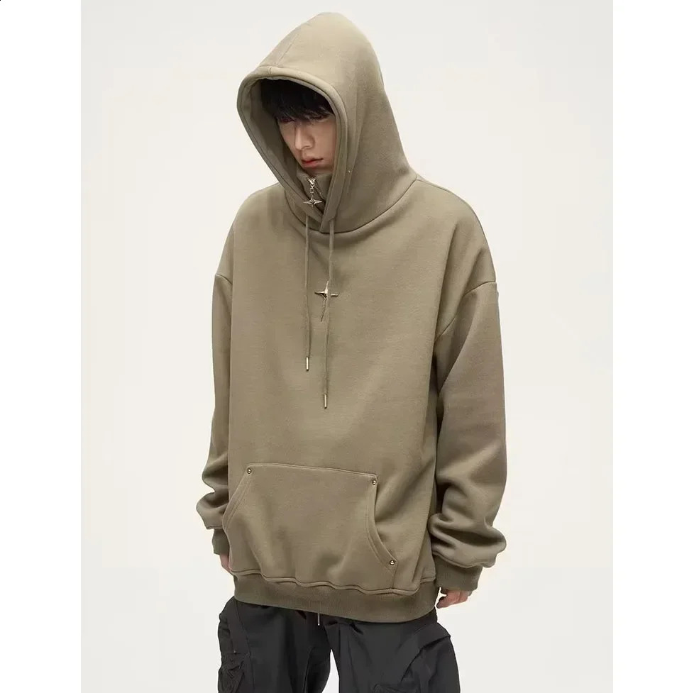 Streetwear Black Hoodie Men Women Oversized Harajuku Vintage Pullovers Korean Fashion Goth Aesthetic Sweatshirts Spring Autumn 250206