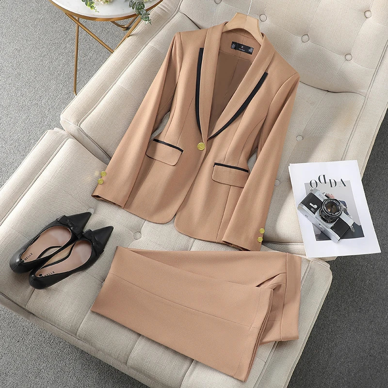 NAVIU Style Autumn Winter Green Office Work Wear Clothes For Women Blazer Set Trouser Business Elegant Pants Suits Outfit 250206