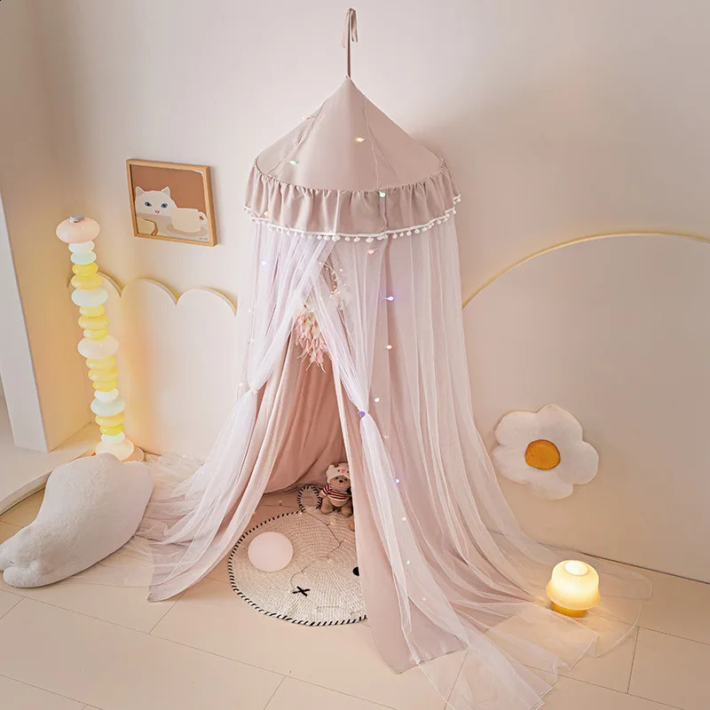 Dome bed curtain childrens indoor light-proof bed curtain windproof bedside ceiling blackout double-layer mosquito net curtain 250206