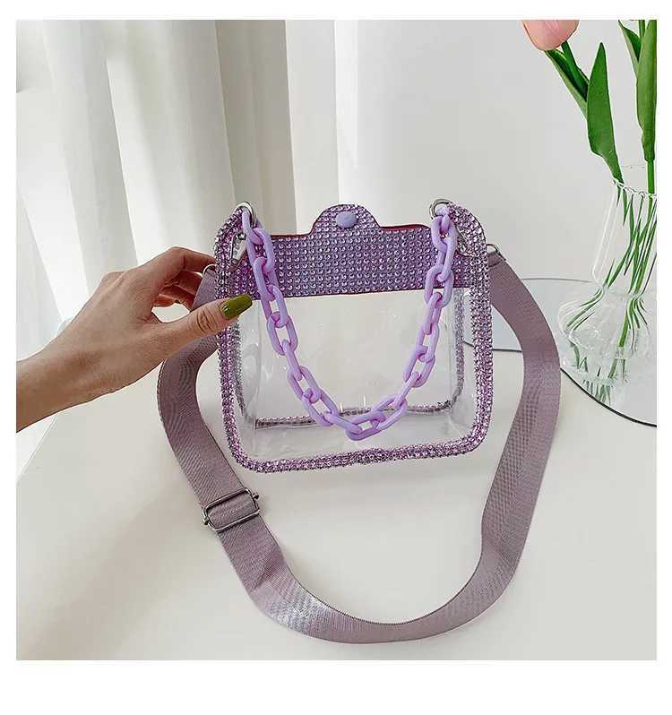 Clear Bag for Wen PVC Transparent Clear Shoder Crossbody Bag Chain Purse Handbags Stadium Approved Sahel Bag Gift Y250205
