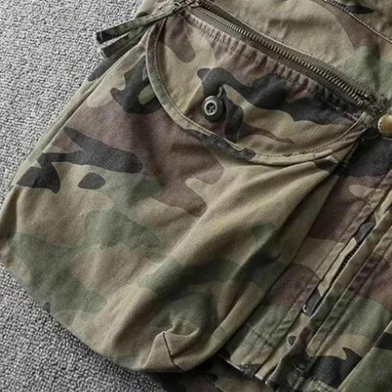 Gmiixder American Multi-pocket Retro Work Vest Men Korean Cargo Waistcoat Outdoor Canvas Trend Vest Motorcycle Jacket 250206