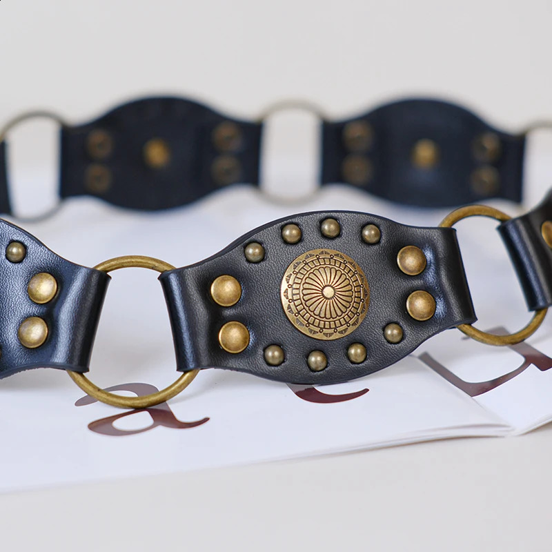 Y2k spicy American niche personality wide belt womens dress decoration 2024 belt womens style style 250107