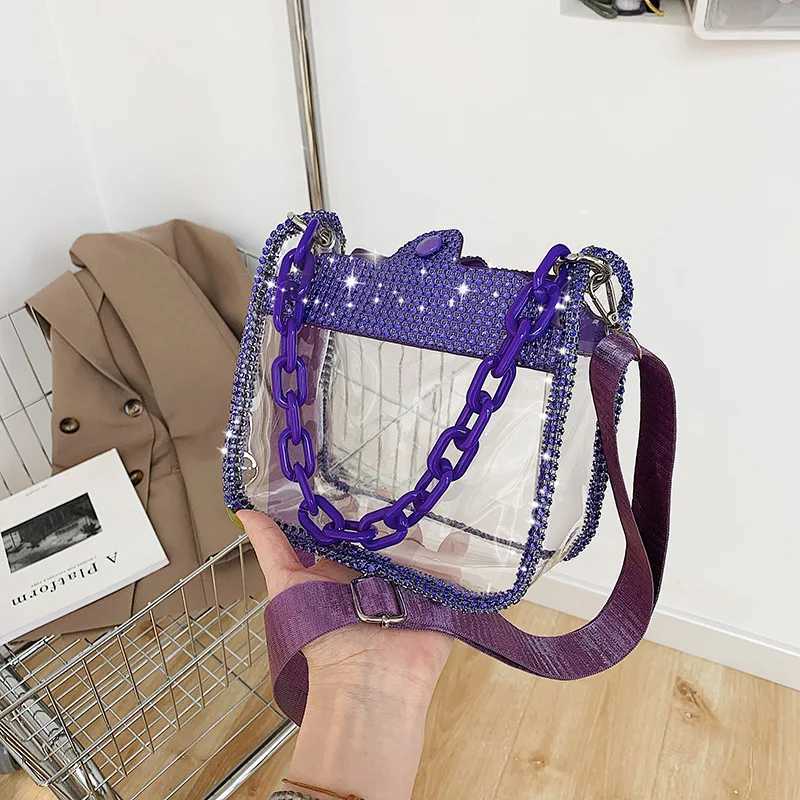 Clear Bag for Wen PVC Transparent Clear Shoder Crossbody Bag Chain Purse Handbags Stadium Approved Sahel Bag Gift Y250205