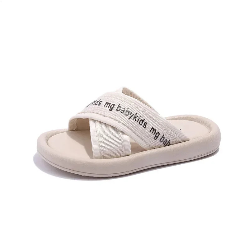 Summer Fashion Kids Versatile Girls Slippers Flat Casual Children Cross Soft Korean Style Beach Shoes for Boys Open-toe 250206