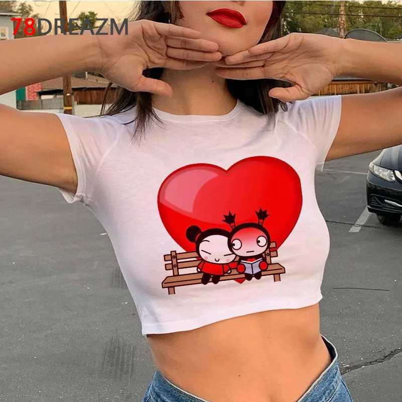 Pucca t shirt female y2k clothes japanese harajuku kawaii 2022 t-shirt harajuku kawaiiT250206