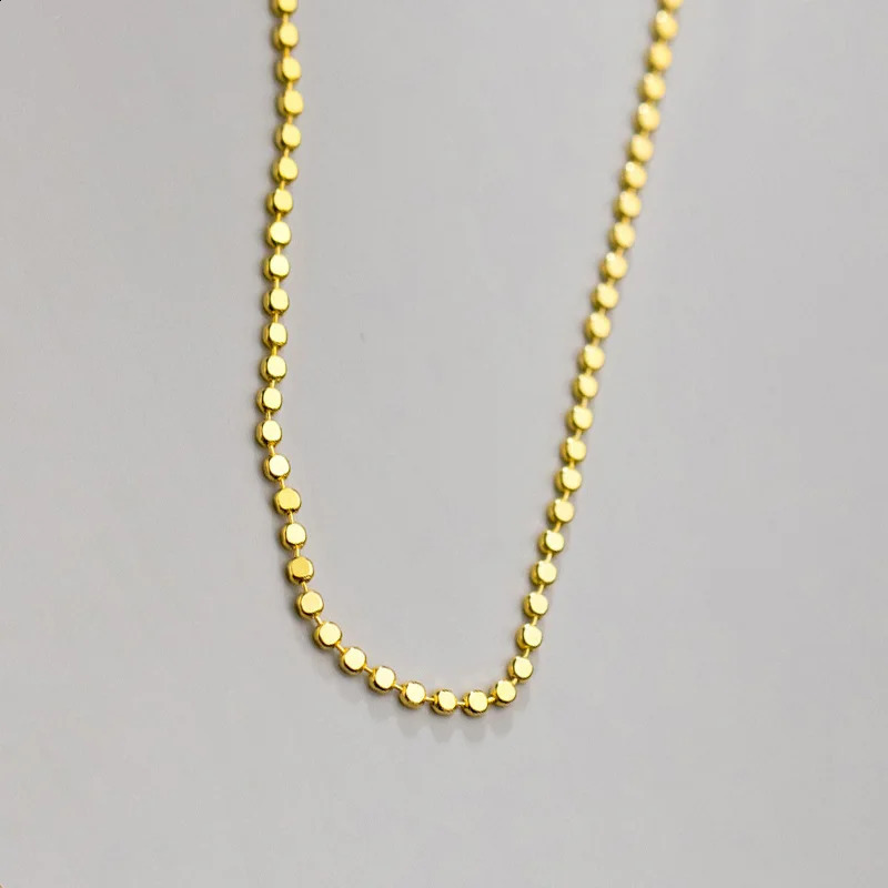 INZATT Real 925 Sterling Silver Bead Chain Choker Necklace For Fashion Women Classic Fine Jewelry Minimalist Geometric Bijoux 250120