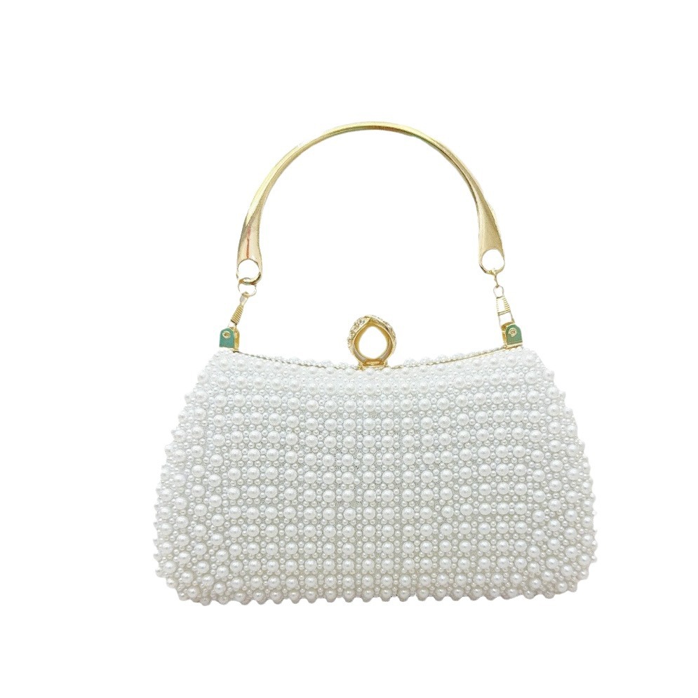 Chic Pearl-Adorned Evening Handbag Perfect Accessory for Birthday Banquets and Bridal Events