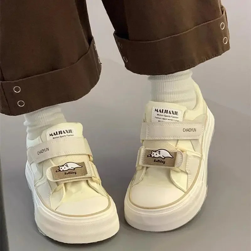 SHANPA Cute Canvas Shoes Women Versatile Breathable Fashion Korean Style Flat Shoes Casual Versatile Solid Colours Sneaker 250206
