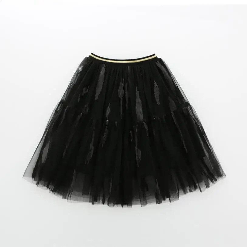 High Quality Sequined Tulle Girls Tutu Skirt Baby Shiny Wedding Girls Dance Skirts Child Skirts Girl Fluffy Long Pettiskirt 250206