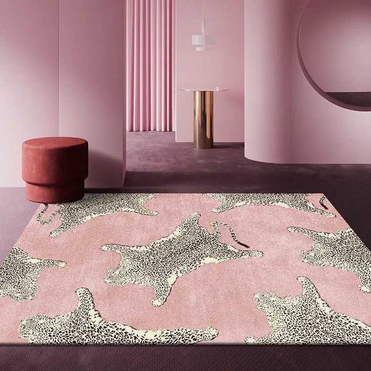 Light Luxury Plush Lounge Rug Home Bedroom Decor Leopard Print Carpet Thicken Study Non-slip Mat Nordic Carpets for Living Room Z250206