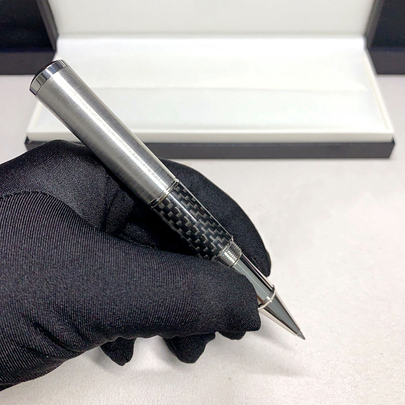 Great Mahatma Gandhi Signature Rollerball Pen Black Carbon Fiber And Titanium Metal Office School Writing Ink Fountain Pens 0680/3000