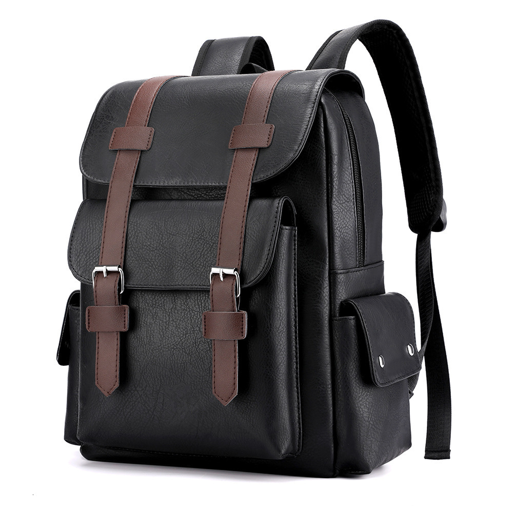 Bag Large Capacity For Men's Korean Travel Computer Backpack, Fashionable And Trendy Soft Leather Business Backpack