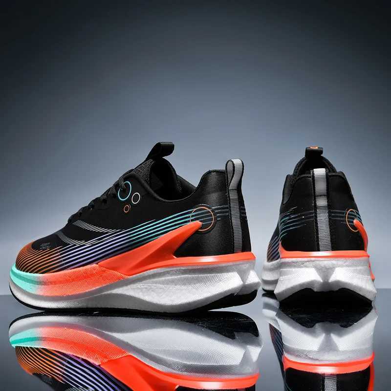 Speciality Carbon Plate Sports Running Shoes Marathon Air Cushion Men Breathable Lightweight Women Comfortable Nonskid SneakersC250206