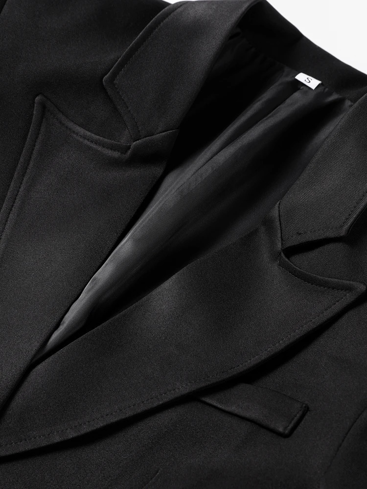 Fashion OL Notched Long Blazer Coats Women 2025 Spring In Single Breasted Full Sleeve Suit Jacket Female Chic Street Outwear 250206