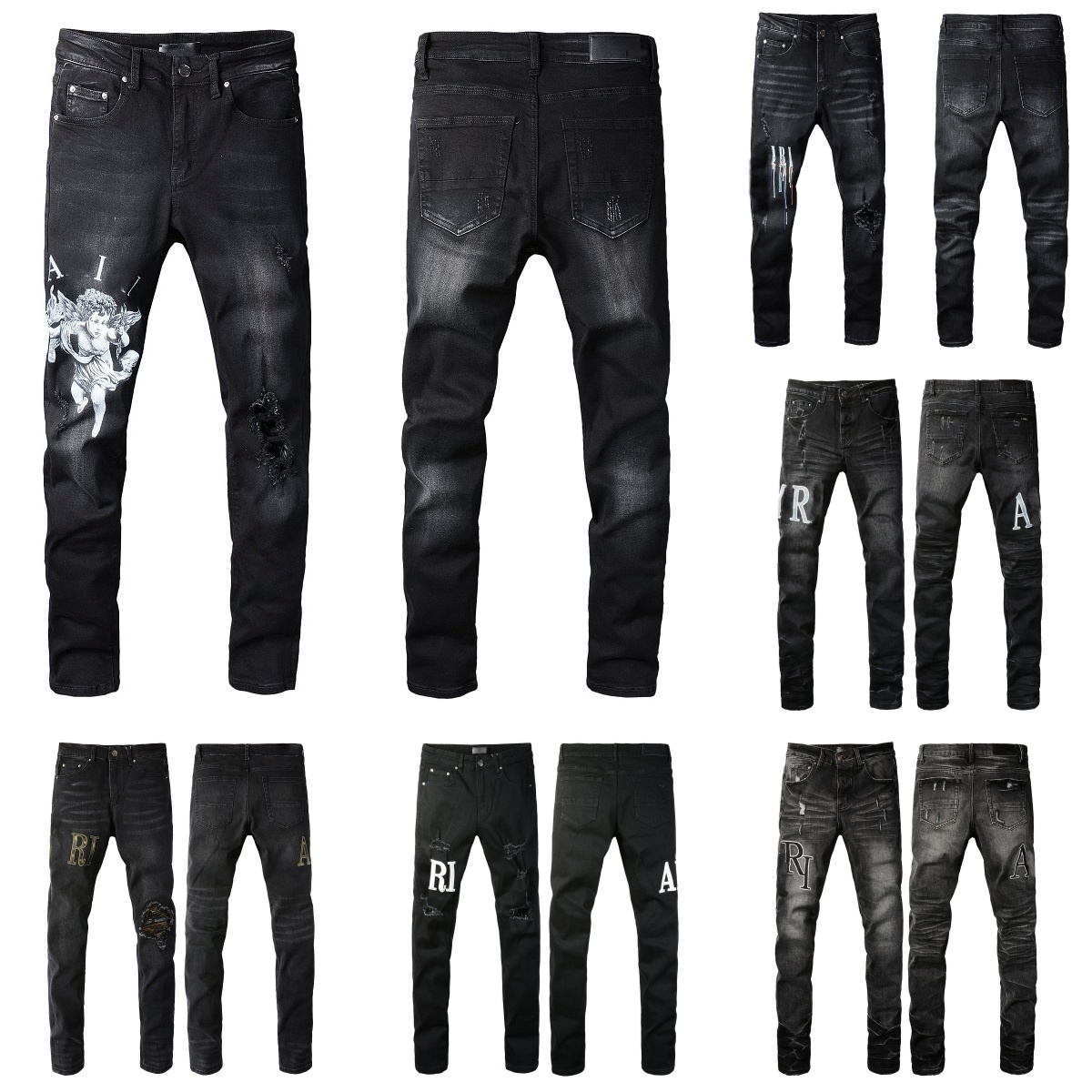 mens amiril jeans designer jeans ksubi jeans high quality fashion men jnco true jeans designer pant distressed ripped biker black blue jean slim fit denim trousers