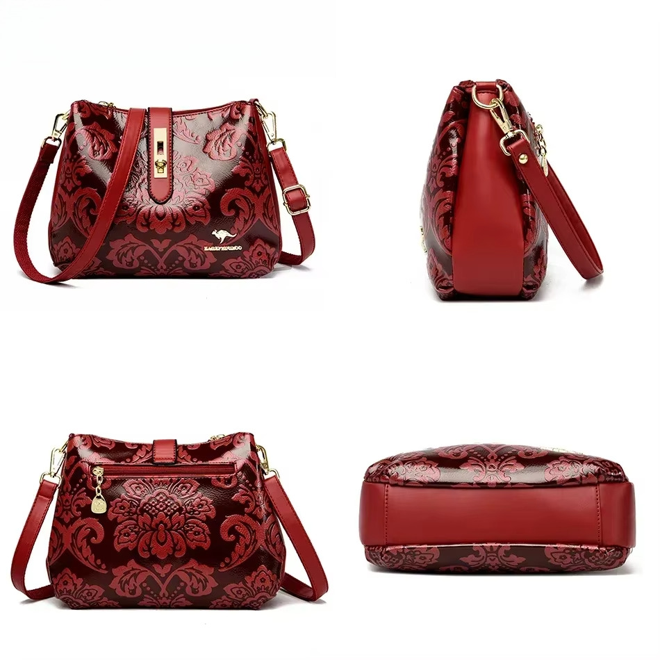 3 Layers 2025 Handbags Women Designer Casual Shoulder High Quality Leather Crossbody Bags For Female
