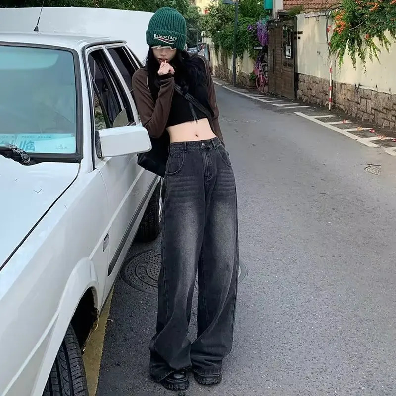 Wide Leg Jean Korean Fashion Harajuku Baggy Denim Trousers Oversized Streetwear Vintage Spring and Autumn Casual Pants 250121