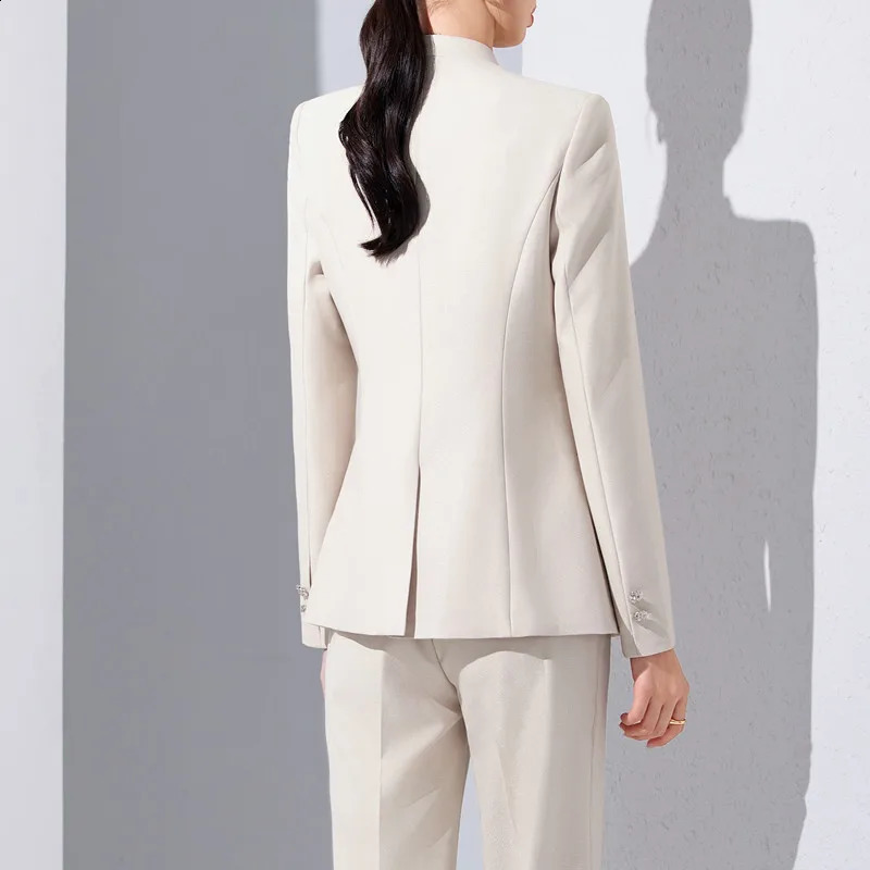 NAVIU Suits For Women Fashion Office Ladies Turn Down Collar Long Sleeve Slim Blazer And Pants Chic Single Button Work Wear 250206