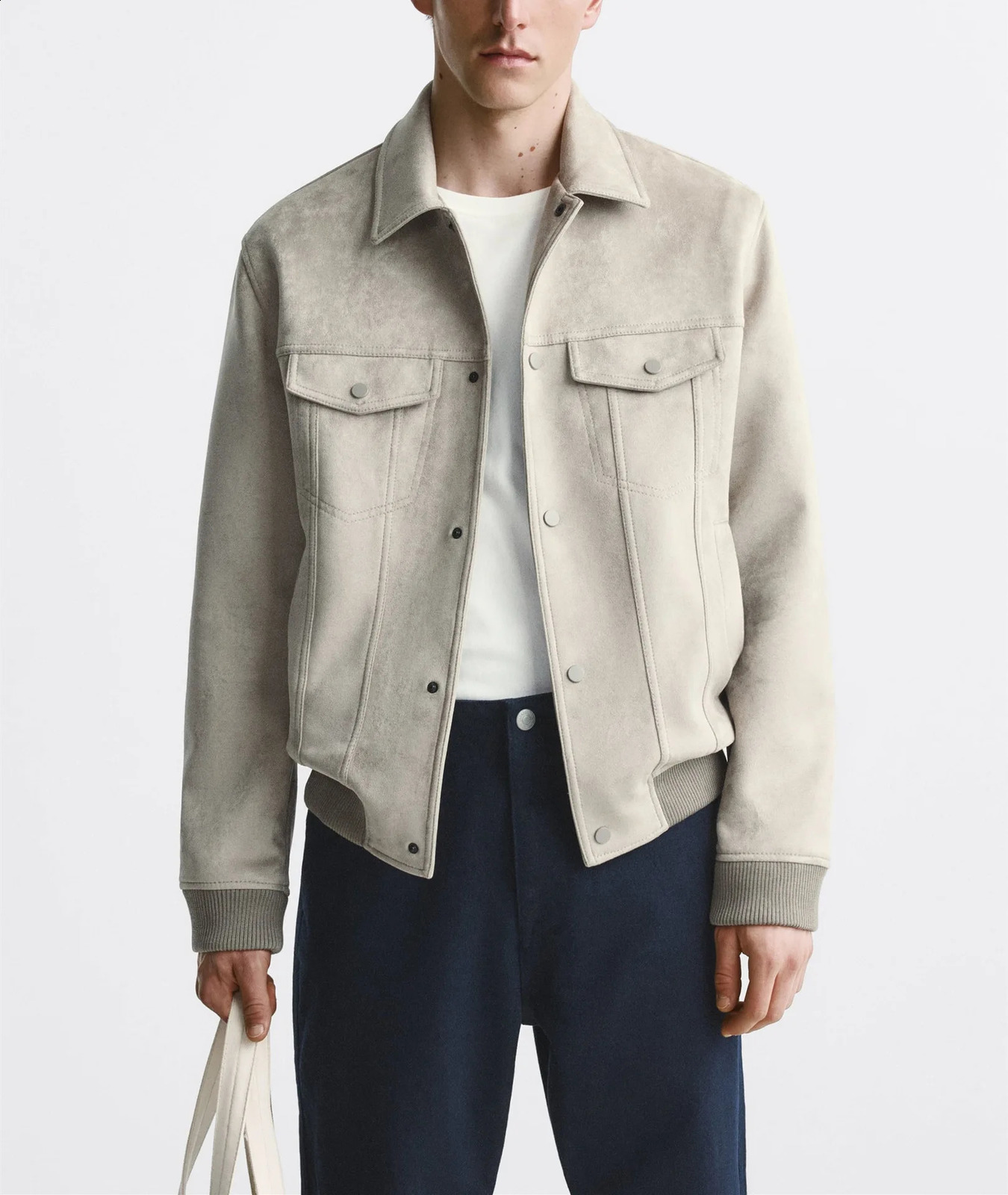 Spring and Autumn Vintage Suede Lapel Tooling Jacket Mens Jacket 250206