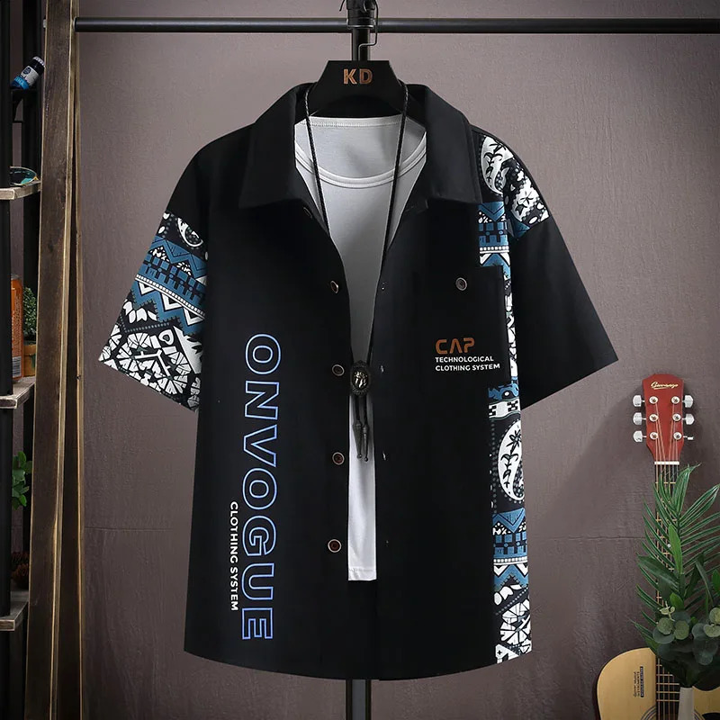 mens Printed Shirt Sets high quality Fashion Trend Shorts Casual Mens Shirtshorts Two Pieces Suits Fitness Sportswear 250121